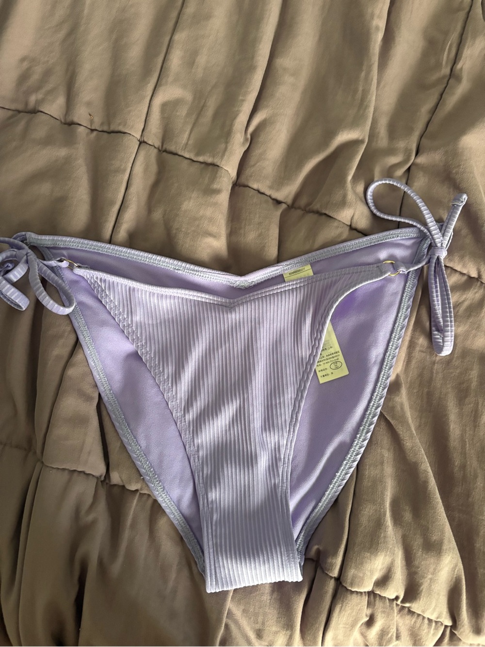Hollister Lilac Ribbed Tie-Side Bikini Bottoms